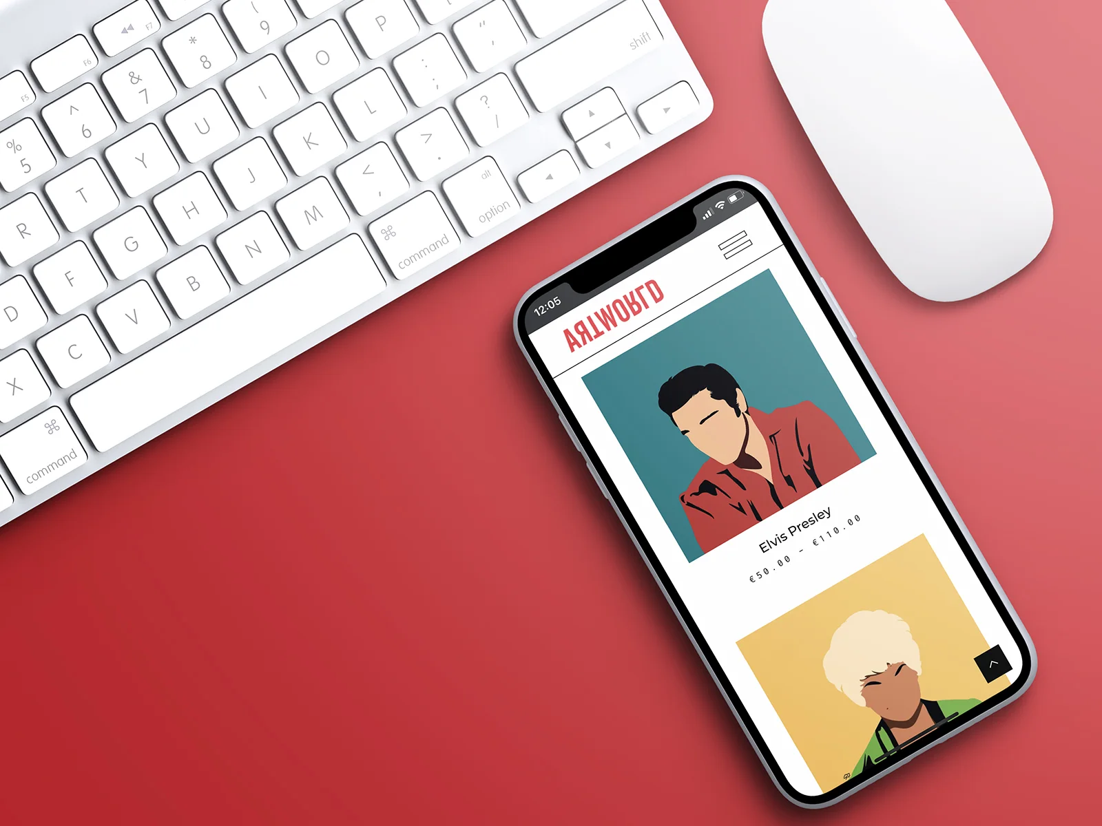 Artworld — website layout