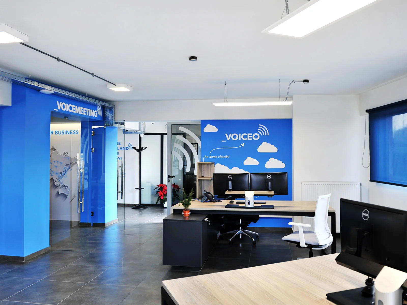 Workspace at the Voiceland offices