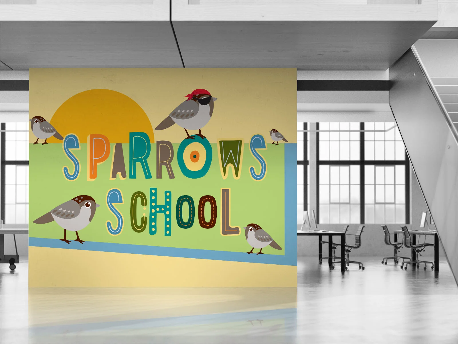 Sparrows School — wall graphics