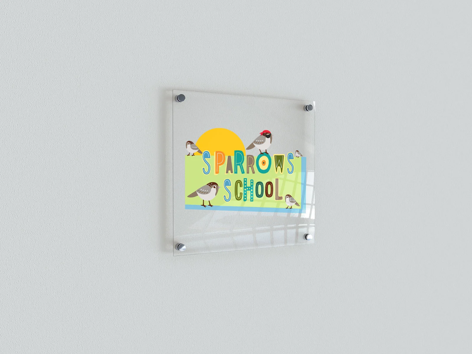 Sparrows School — acrylic sign
