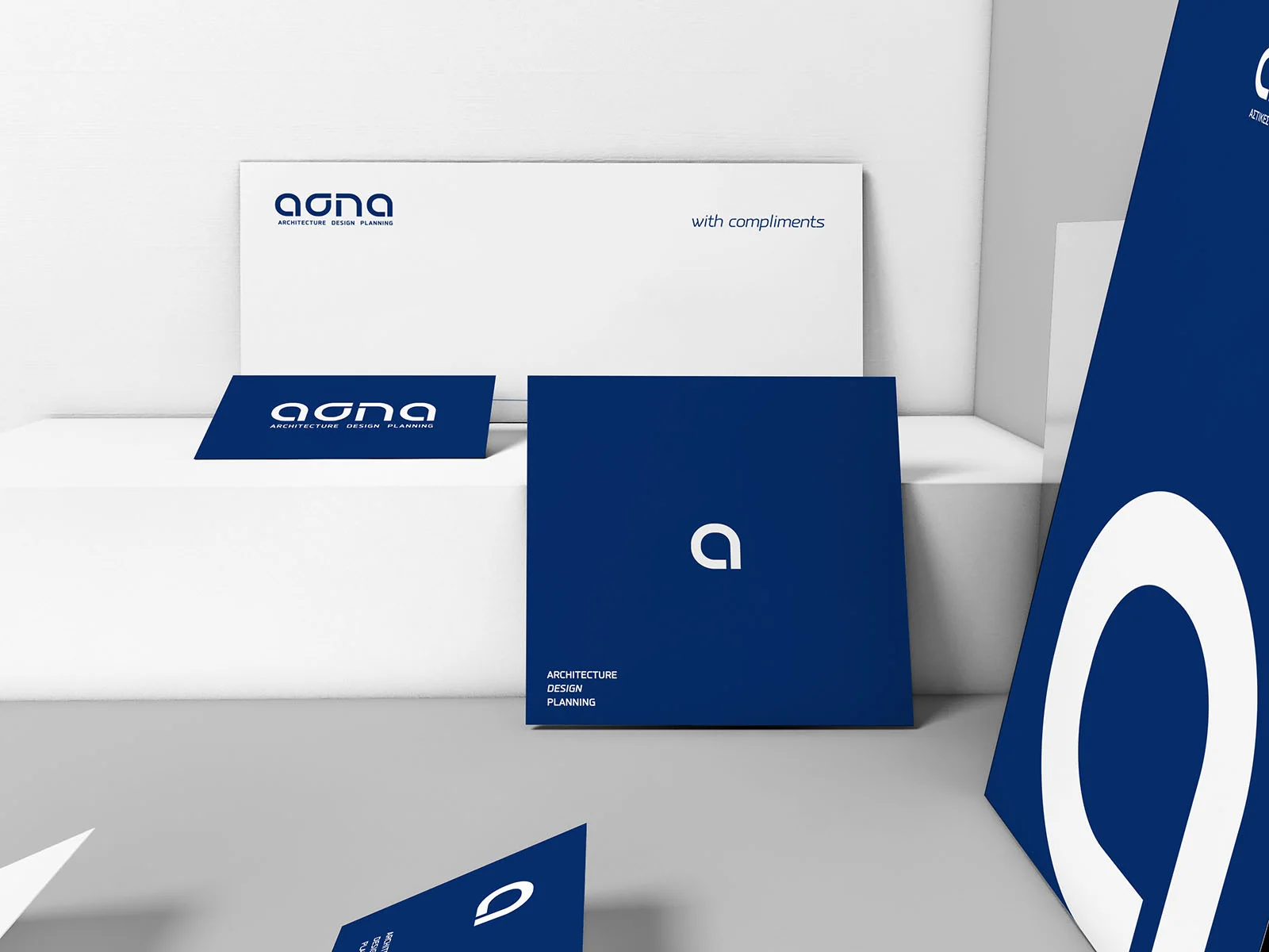 ASPA Design — envelopes and disc sleeve using the blue identity