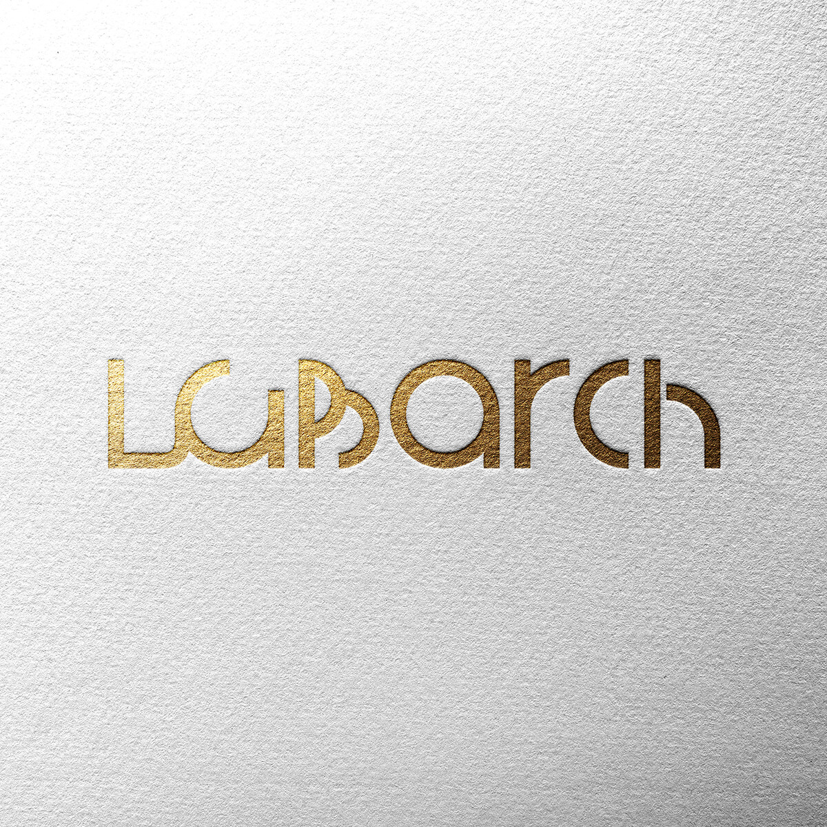 Labarch Architecture embossed logo and visual identity