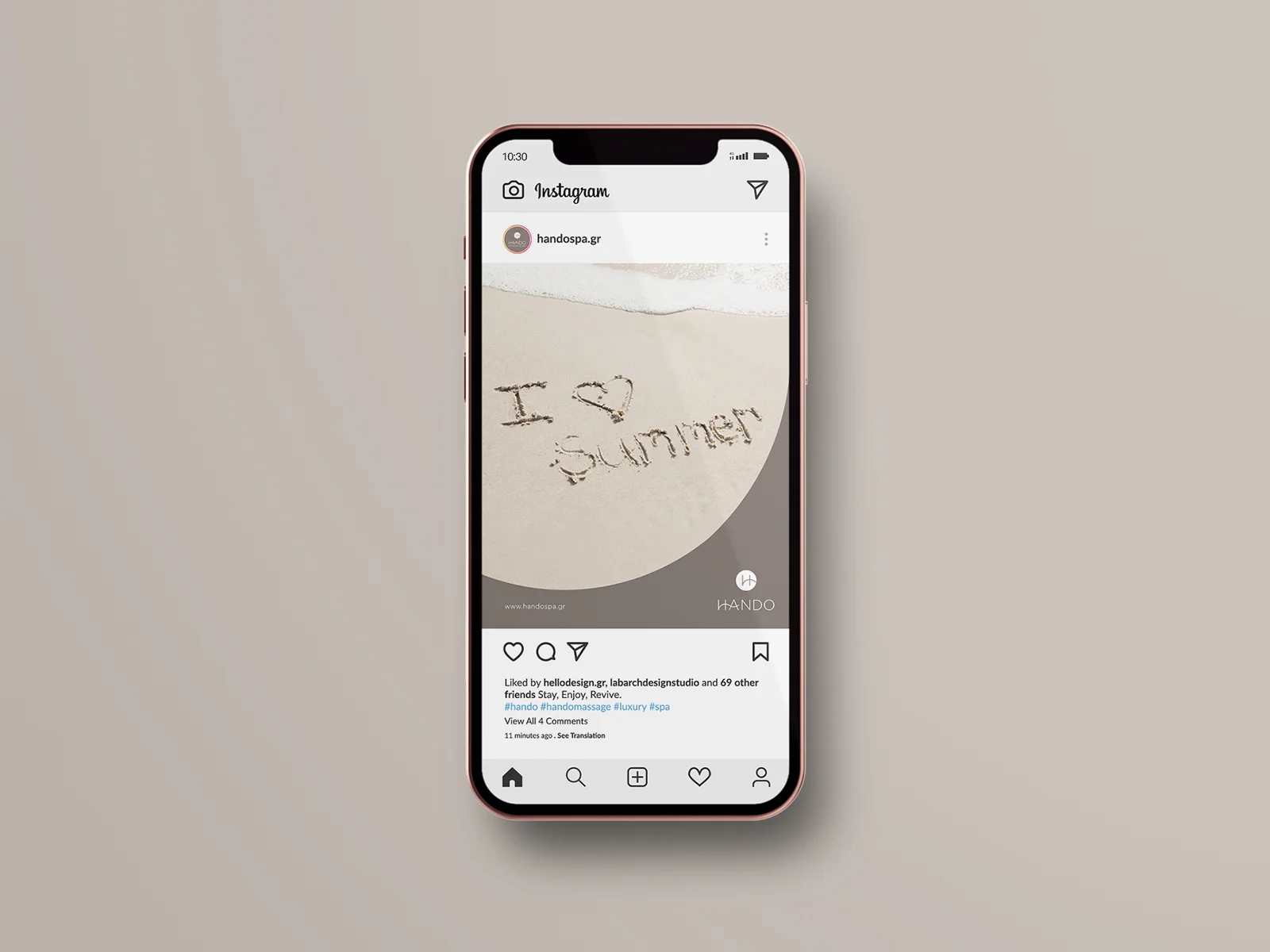 Hando Massage & Spa — Instagram presentation