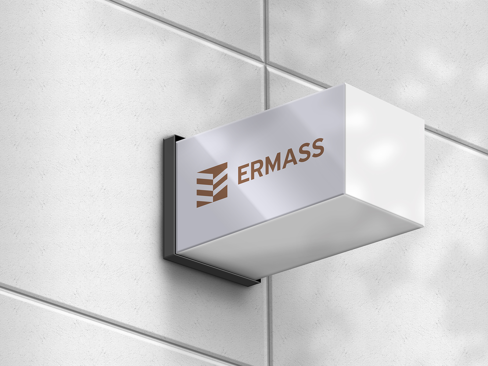 ERMASS projecting wall sign mockup