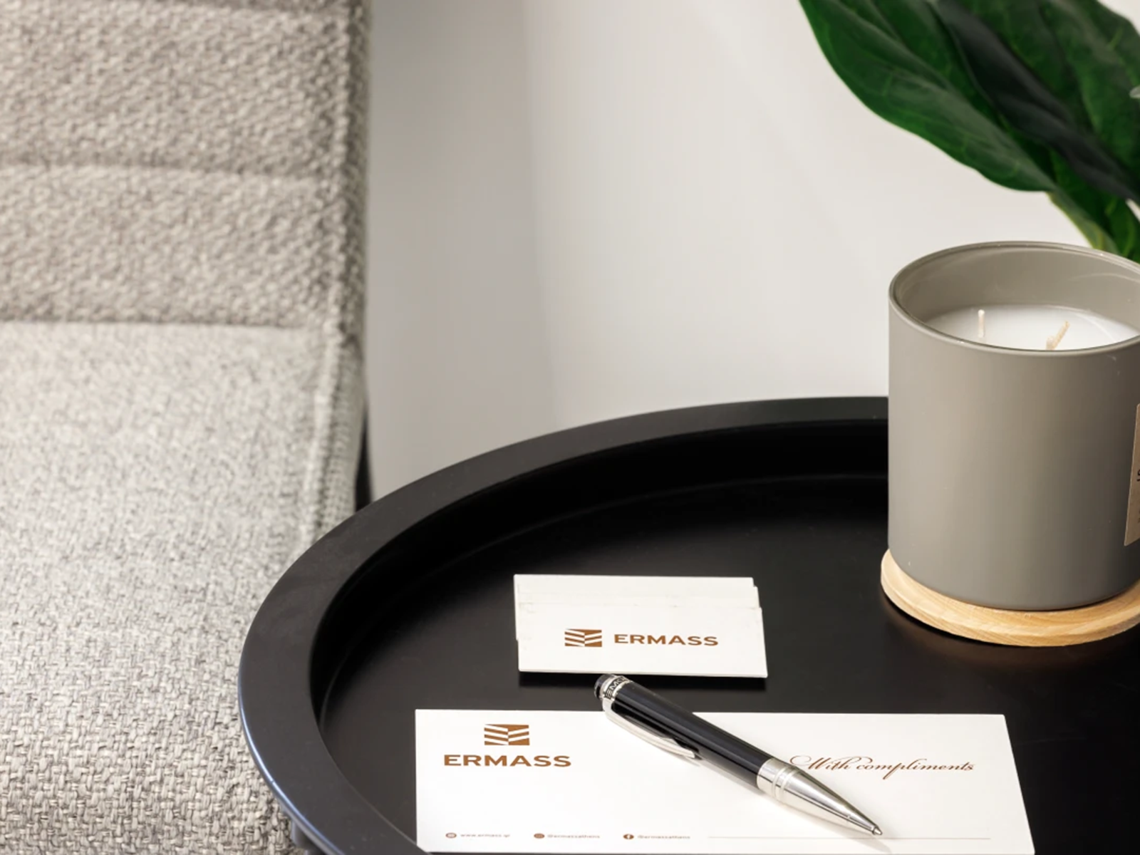 ERMASS branded correspondence and compliments cards