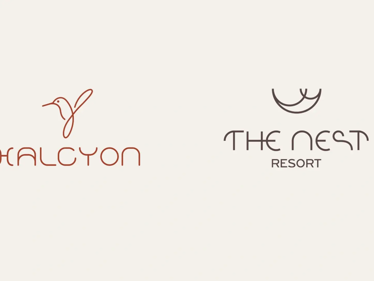 Halcyon and The Nest Resort — the two final brand identities by Hello Design.