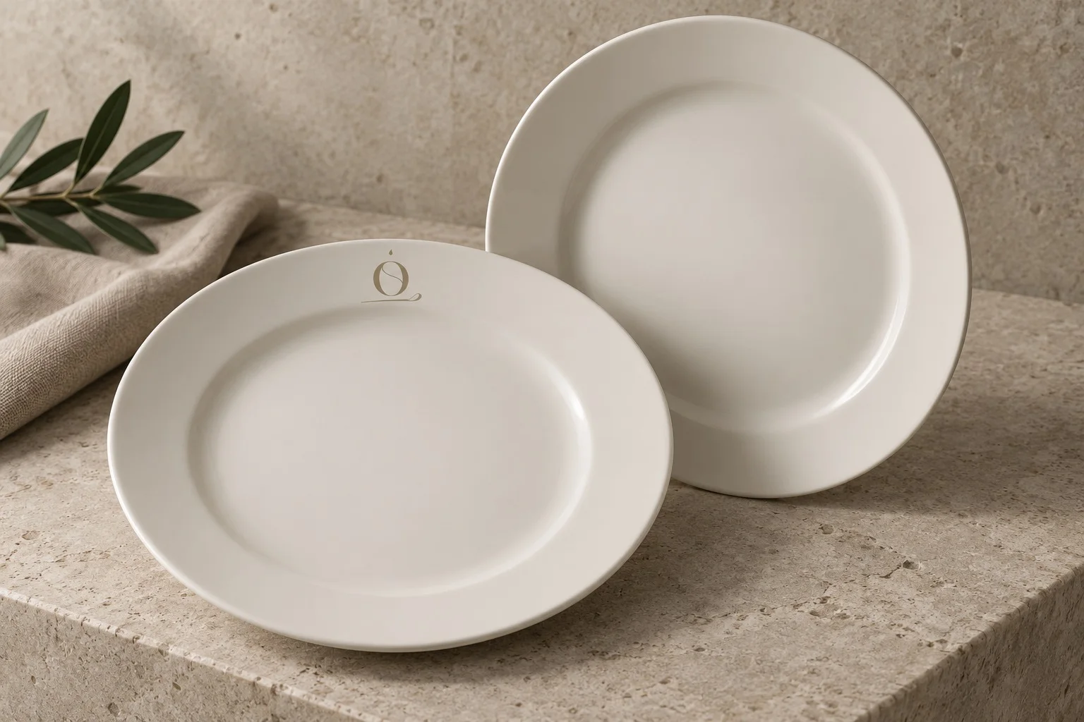 Plate mockup with the Opposite identity