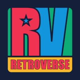Retroverse RV logo with star in red, blue, green and yellow