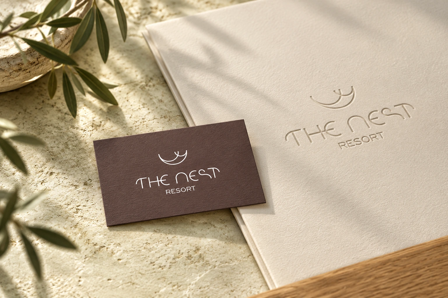 The Nest Resort — stationery application visualisation